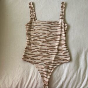 Forever 21 Zebra Print Bodysuit